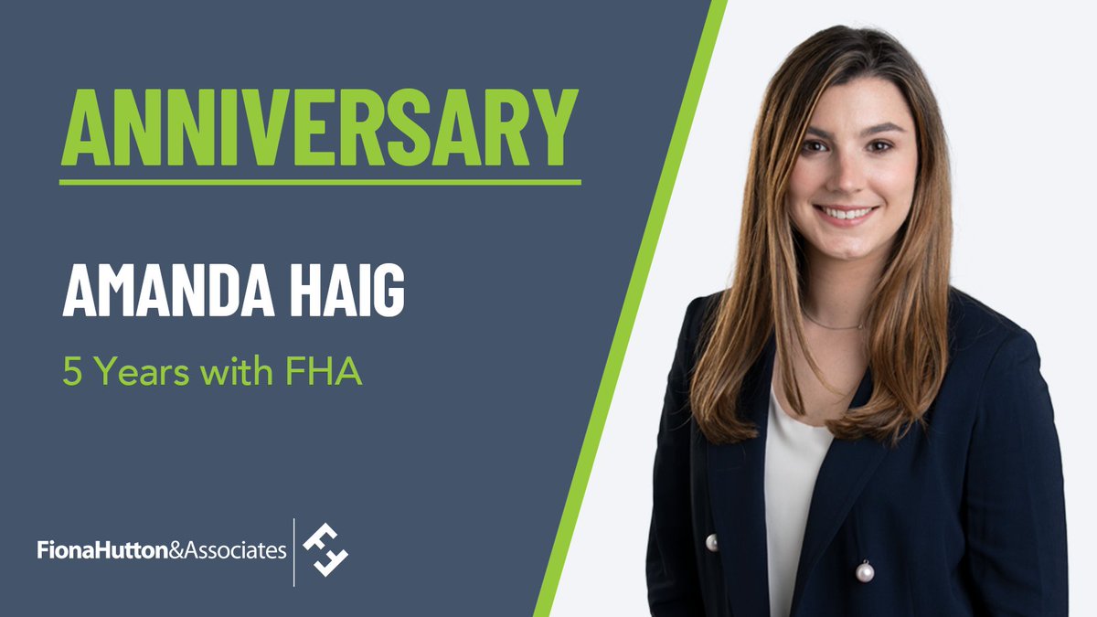 FHutton_Assoc's tweet image. Join us in celebrating VP Amanda Haig's 5-year work anniversary. She is a proven leader of people and a seasoned strategist, delivering high-quality work to clients and valuable mentorship to the FHA team. Congratulations on this milestone, Amanda.