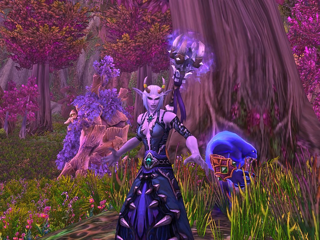 All the warlocks in Teldrassil make my little heart so happy! #worldofwarcraft #warlock #PatchTuesday