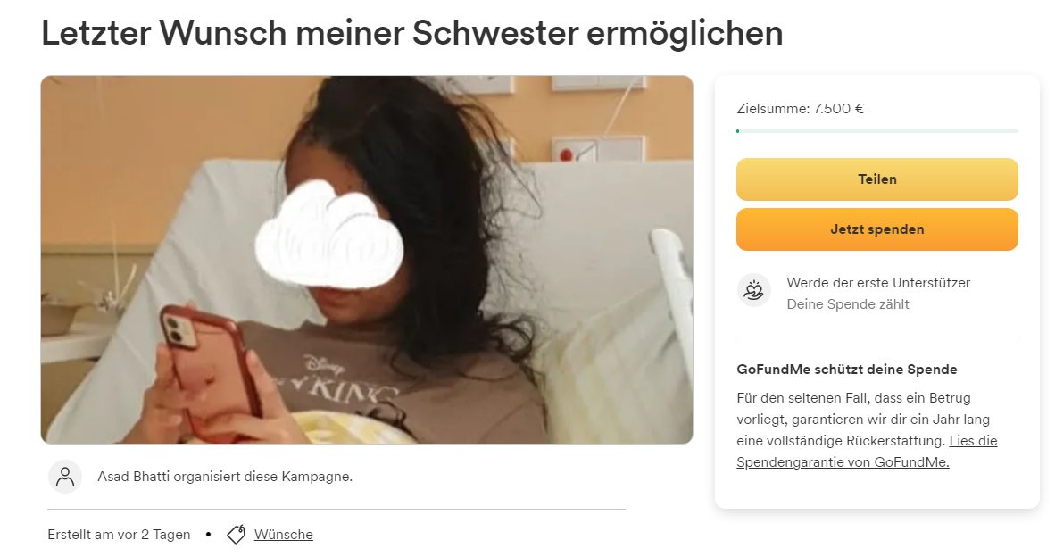 Sooo meine lieben. Es ist mal wieder an der Zeit, was Schönes zusammen zu ermöglichen.

Wirklich jeder Retweet, Fav, Kommentar und natürlich auch jede Spende würde insane viel helfen.

Ich bedanke mich bei euch fürs Lesen. ❤️

gofundme.com/f/letzter-wuns…