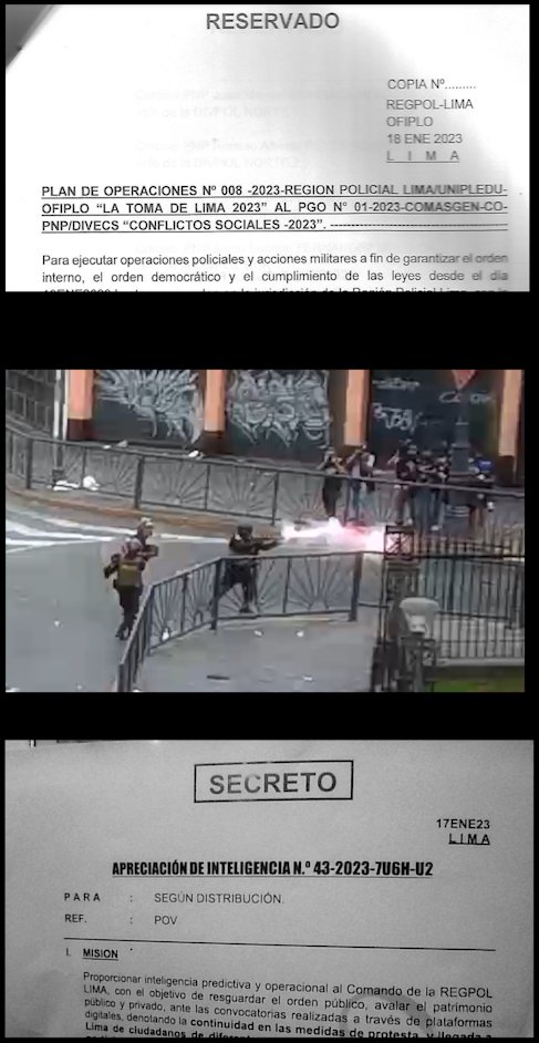 laencerronaperu's tweet photo. Durante seis meses y usando la Ley de Transparencia, accedimos a documentos internos de la Policía y las cámaras de seguridad de @MuniLima durante la represión policial que ocasionó un fallecido y varios heridos en la capital.

Estos son los hallazgos🧵 https://t.co/zGo2TAYZ2D