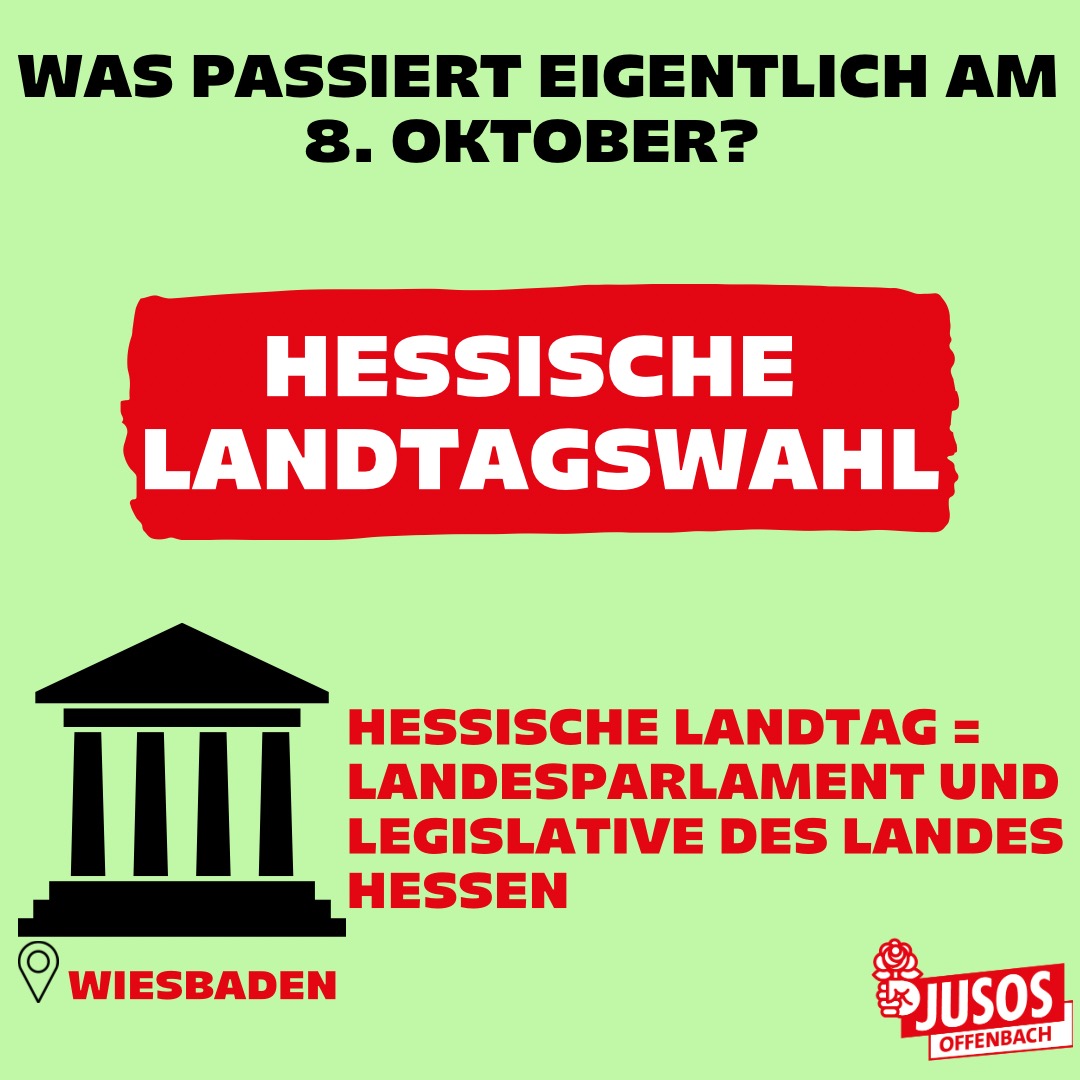 JusosOF's tweet photo. Was passiert eigentlich am 8. Oktober? https://t.co/kfpOEtCdSY #ltwhe23 #Landtagswahl #Hessen https://t.co/JjpvkSKJoM