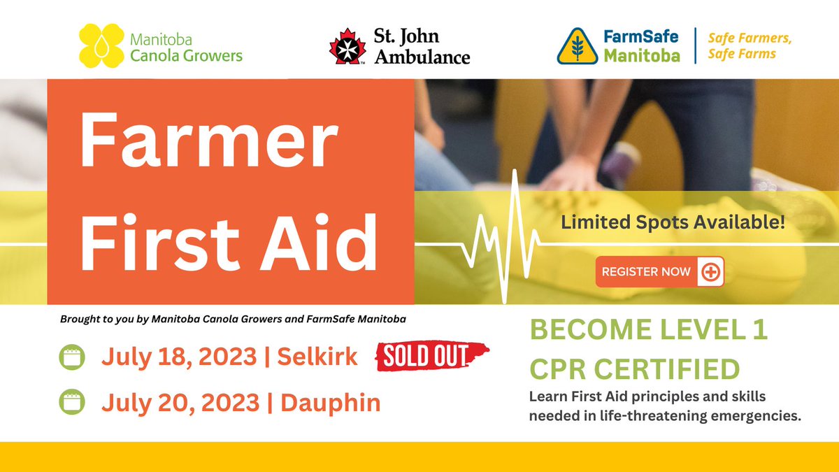 🚨Our Selkirk session is now full! 🚨

If you're looking to get trained in First Aid, or want to get some of your employees trained, join us in Dauphin! Spots are filling up! 

eventbrite.com/e/661411518657