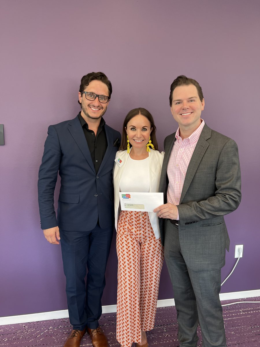 okcballet's tweet photo. Artistic Director Ryan Jolicoeur-Nye and new Board President Christopher Lloyd thank @AlliedArtsOKC for their generous support of Oklahoma City Ballet! 💜 https://t.co/0D6xI8AmzL