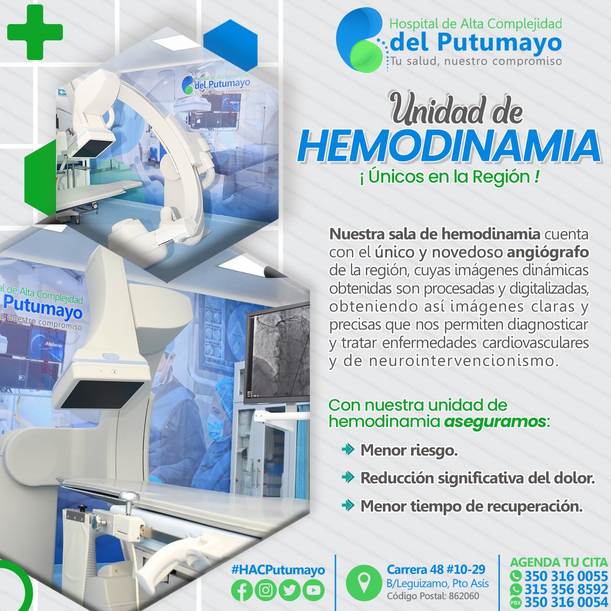 ☝Nuestro Hospital De Alta Complejidad del Putumayo🏥 está altamente dotada de tecnología que nos permiten realizar procedimientos como intervencionismos, para detección de aneurismas, logrando así, salvar la vida de muchos putumayenses.
#HACPutumayo
#TuSaludNuestroCompromiso
