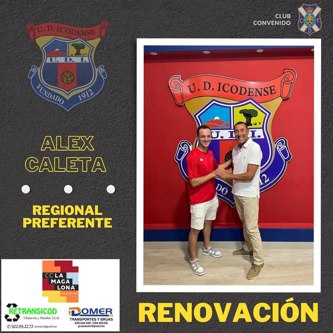 IcodenseOficial's tweet photo. | ✍🏼
RENOVACIÓN
¡Alex continúa en casa! Seguimos teniendo la suerte de contar un año más con la experiencia y el buen fútbol de Caleta, otro de nuestros capitanes ©️
Ejemplo de saber estar y compromiso, temporada tras temporada ❤️💙
#VamosIcodense 🔴🔵 https://t.co/dqFvpgYTrZ