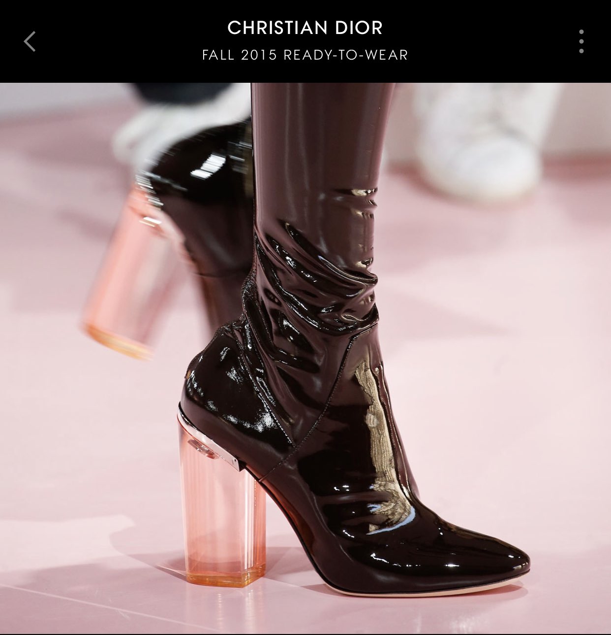 Christian Dior Fall 2015 Latex Patent Boots Lucite Crystal Heel circe #24 Christian Dior Fall 2015 Latex Patent Boots Lucite Crystal Heel circe