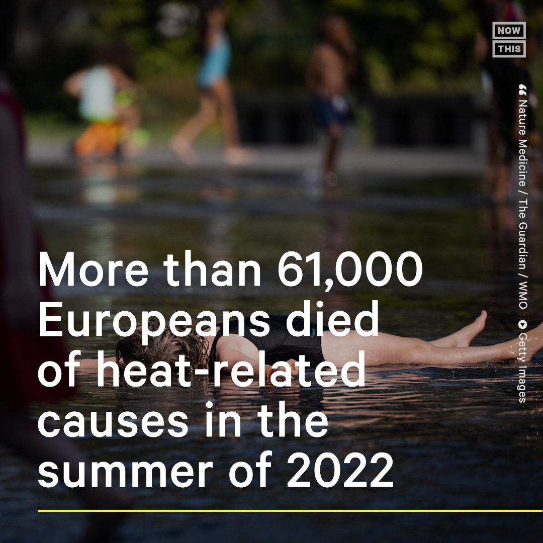 nowthisimpact's tweet image. A new study published in the journal Nature Medicine found that sweltering heat in Europe was responsible for 61,672 deaths across the continent between May 30 and September 4, 2022. The majority of the heat-related deaths occurred in Italy, Spain, and Germany.

The study’s…