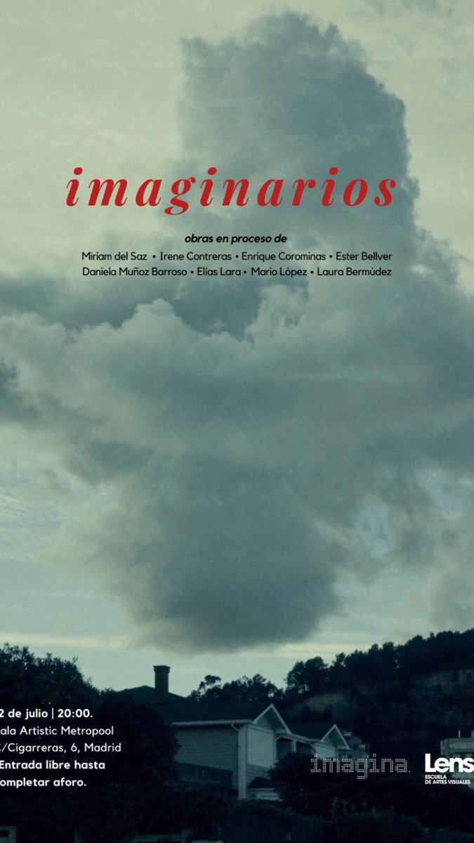 Mañana muestra de 8 piezas audiovisuales, trabajos de fin de máster Imagina (narrativa cine documental) en el que tenido la suerte de participar durante todo este año. 20h cine Artistic Metropol. Entrada libre. <a href="/LensEscuela/">LENS Escuela</a> de Artes Visuales