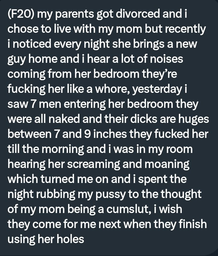 PervConfession on Twitter: "She hears how her mom gets gangbanged https://t.co/V6WCWmDnoK" / Twitter