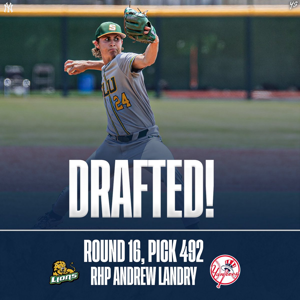 _yankeesource's tweet photo. The Yankees drafted Southeastern Louisiana RHP Andrew Landry with the 492nd pick in the 2023 MLB Draft. Welcome to New York, @Andolando10! #RepBX https://t.co/yOvkvqG3mC