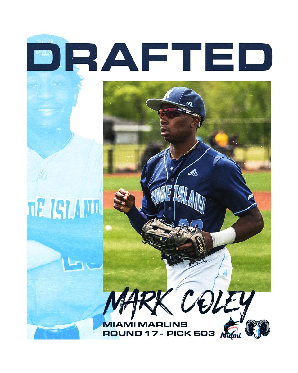 𝐎𝐟𝐟 𝐭𝐡𝐞 𝐛𝐨𝐚𝐫𝐝 ✍️ Mark Coley has been drafted by the @Marlins. #GoRhody