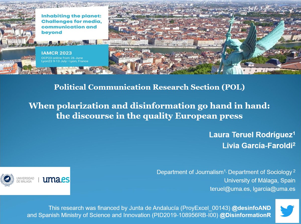 LauTeruel's tweet image. Delighted to have presented the research &quot;When polarization and misinformation go hand in hand: quality European press discourse&quot; at #IAMCR2023 in Lyon. An excellent international academic representation that has been hot together...(Une solution pour la chaleur, s&apos;il vous plaît)