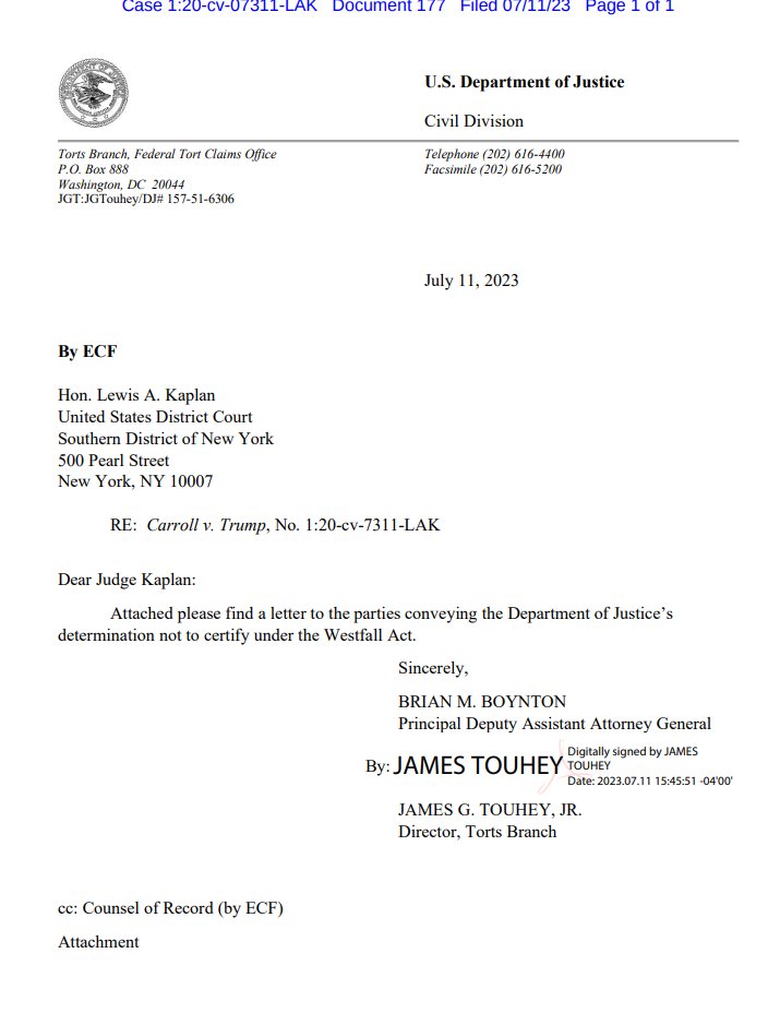 Zoe Tillman on Twitter "NEW DOJ says it will no longer certify that