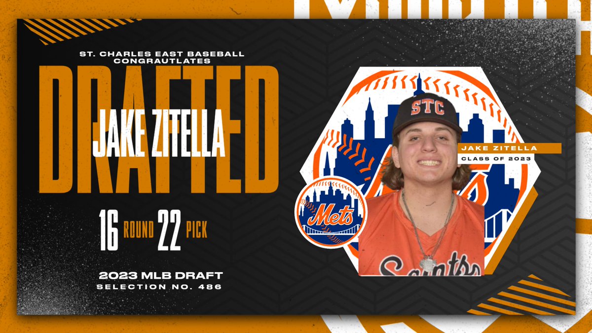 The Saints Baseball program would like to congratulate <a href="/ZitellaJake/">Jake Zitella</a> on being drafted in the 16th round of the 2023 MLB draft by the New York Mets! Jake was a 2023 STCE grad and is currently committed to The University of Illinois to play baseball. Congrats Jake! #SaintsPride