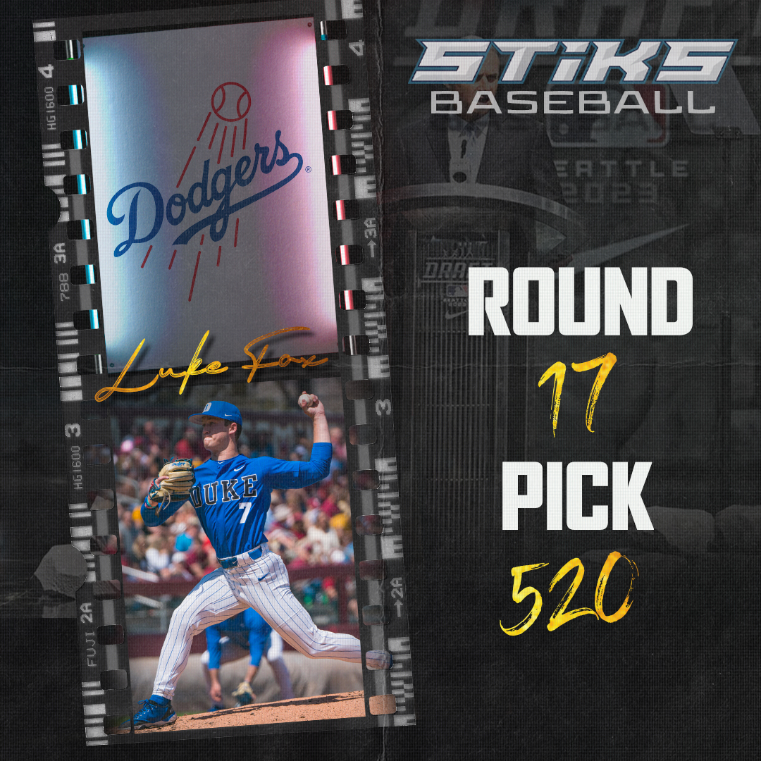 GRB STiKS Baseball (@stiksacademy) on Twitter photo ๐๐จ๐ฎ๐ง๐ ๐๐, ๐๐ข๐๐ค ๐๐๐
STiKS alum and <a href="/DukeBASE/">Duke Baseball</a> LHP <a href="/lukefox85/">Luke Fox</a> has been selected by the <a href="/Dodgers/">Los Angeles Dodgers</a>! Congrats, Luke! ๐๐จ๐ฎ๐ง๐ ๐๐, ๐๐ข๐๐ค ๐๐๐
STiKS alum and <a href="/DukeBASE/">Duke Baseball</a> LHP <a href="/lukefox85/">Luke Fox</a> has been selected by the <a href="/Dodgers/">Los Angeles Dodgers</a>! Congrats, Luke!