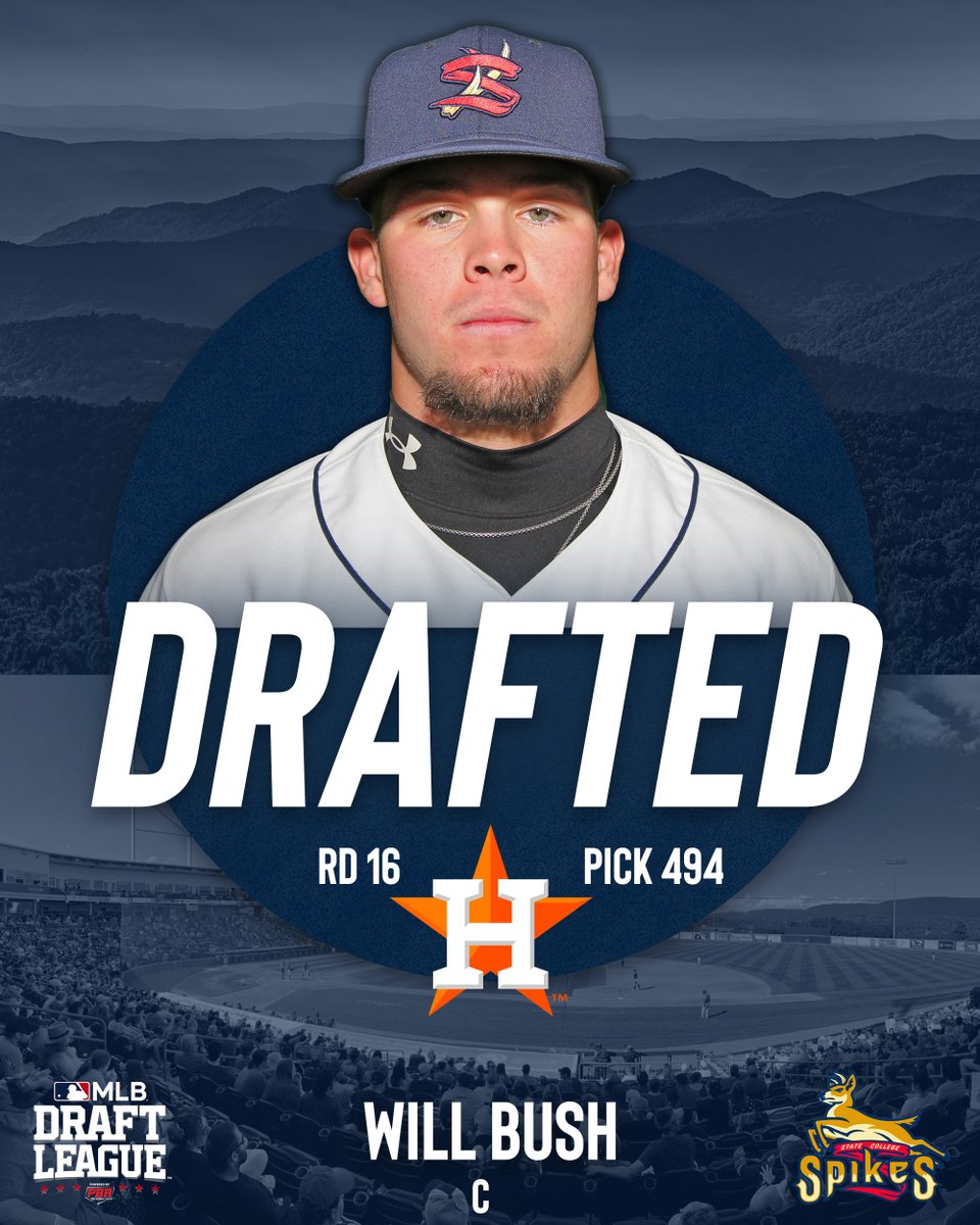 MLB Draft League (@mlbdraftleague) on Twitter photo Will Bush โก๏ธ <a href="/astros/">Houston Astros</a>
Congratulations to <a href="/SCSpikes/">State College Spikes</a> catcher @will_bush7 on being selected by the Astros in the 16th round of the 2023 #MLBDraft!
#Ready2Reign <a href="/TJCBaseball/">TJC Apache Baseball</a> Will Bush โก๏ธ <a href="/astros/">Houston Astros</a>
Congratulations to <a href="/SCSpikes/">State College Spikes</a> catcher @will_bush7 on being selected by the Astros in the 16th round of the 2023 #MLBDraft!
#Ready2Reign <a href="/TJCBaseball/">TJC Apache Baseball</a>