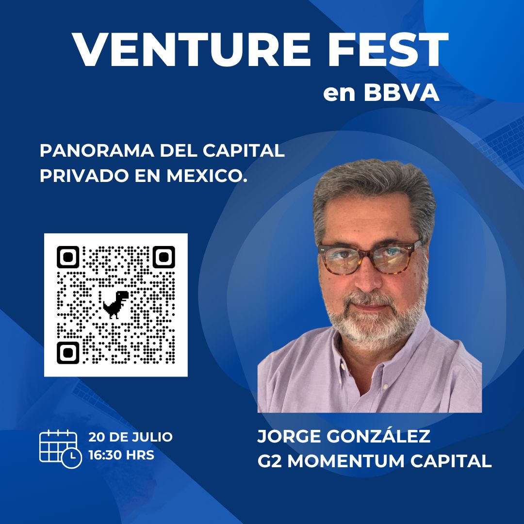 Participa en el panel "Venture Fest en BBVA: Panorama del capital privado en México", donde participará Jorge González Gasque, Fundador y General Partner en G2 Momentum Capital.

🗓️: 20 de julio
⏱️:16:30hrs
📍: #OpenSpaceBBVA

Registro: lu.ma/wckdrgcr