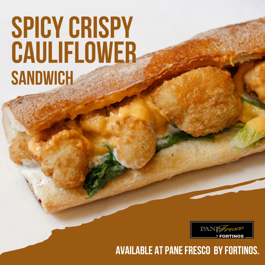 Take a bite out of this delicious Spicy Crispy Cauliflower Sandwich and #FeelTheCrunch! We guarantee that you won't regret it! Now available at Pane Fresco by Fortinos!

#crispysandwich 
#TasteTheDifference
#cauliflowersandwich
#breadedfoods
#neighburhamilton 
#neighburburlington