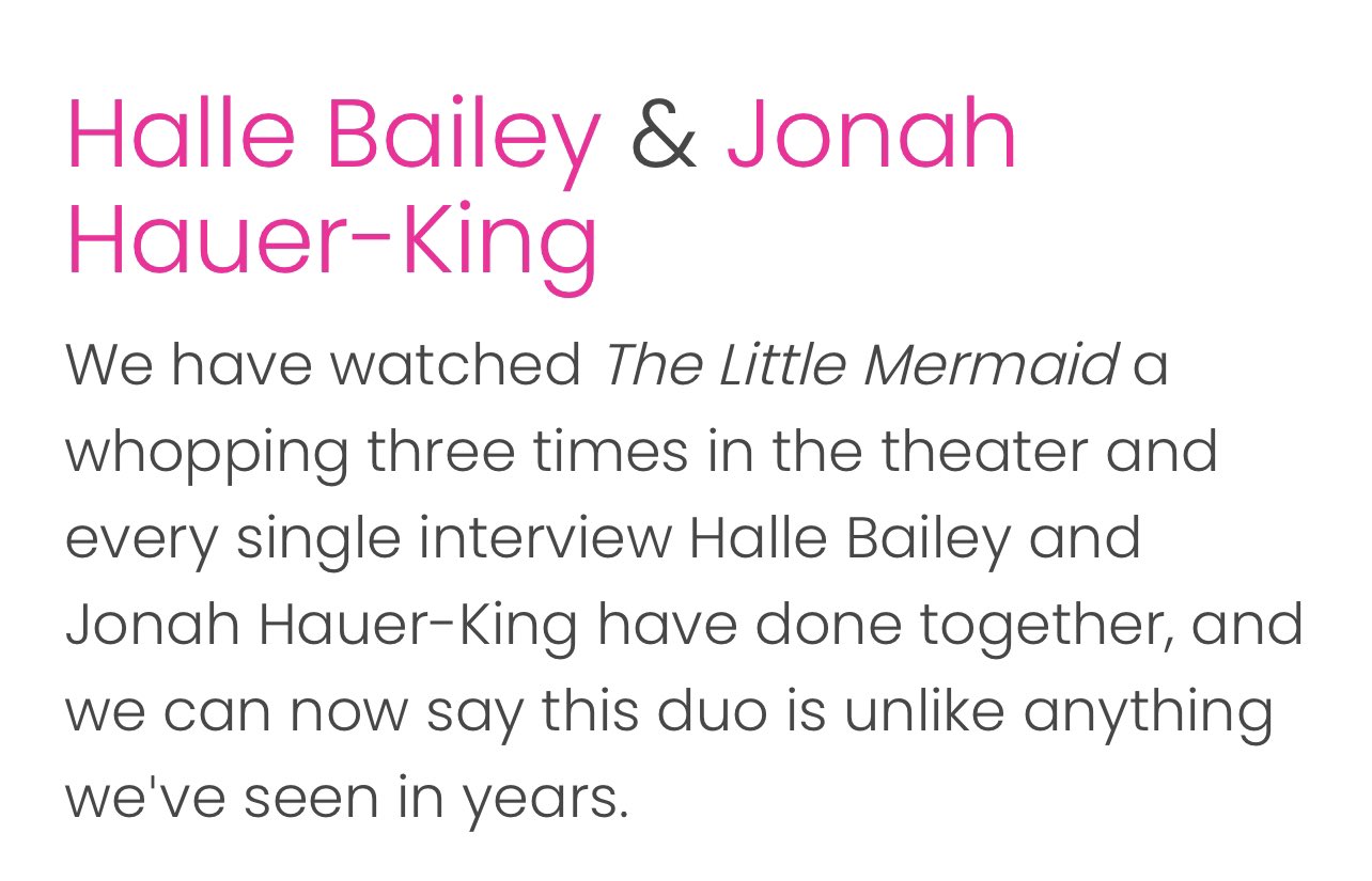 yv 🫐 on Twitter: "i just love reading articles praising halle and jonah