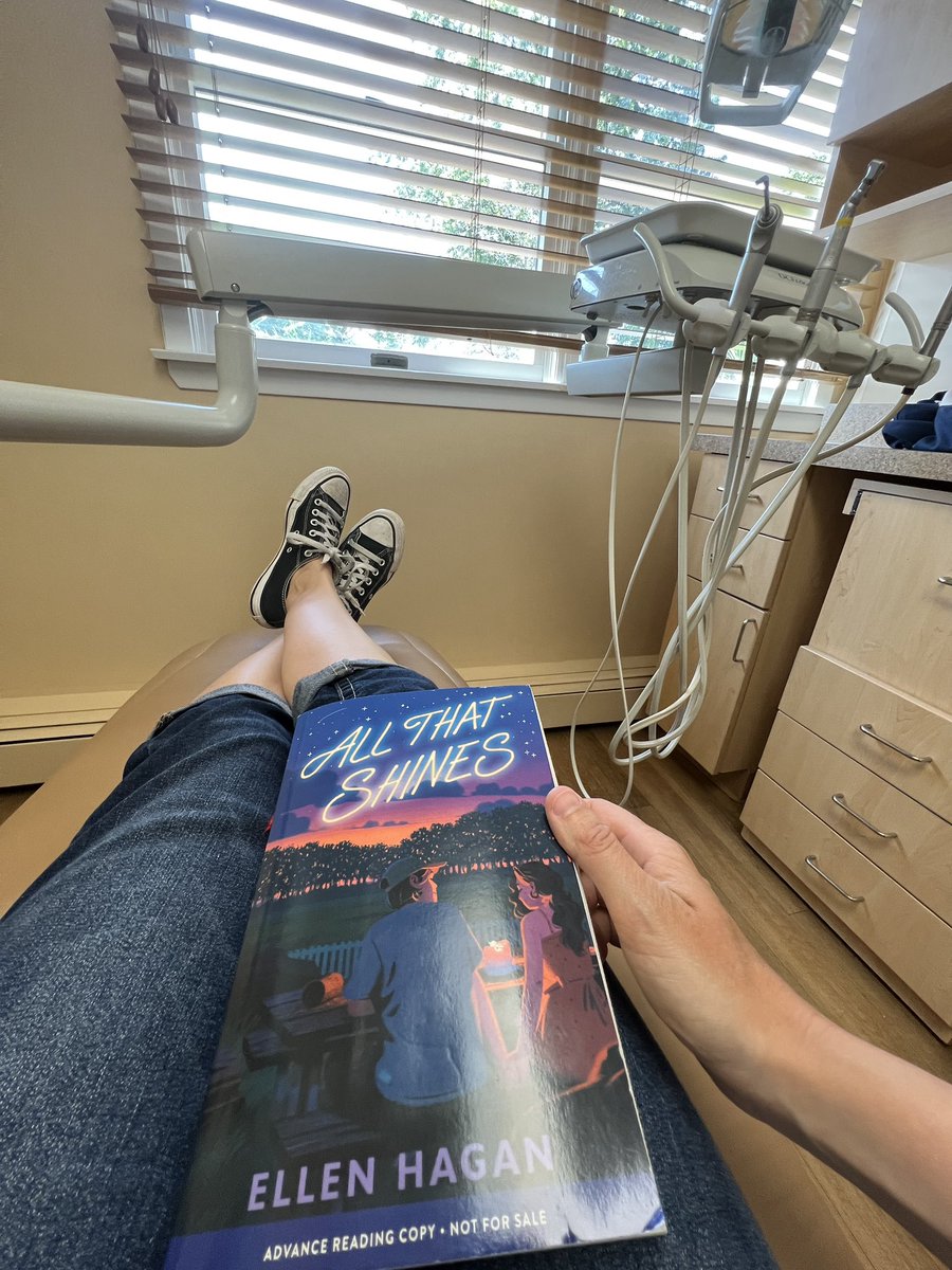 Finished #AllThatShines while waiting at the dentist (my least favorite place in the world) today! Loved this NIV by @ellenhagan Perfect for YA readers who love books with big problems, unforgettable characters, friendship, and love! Preorder ASAP! #BookAllies