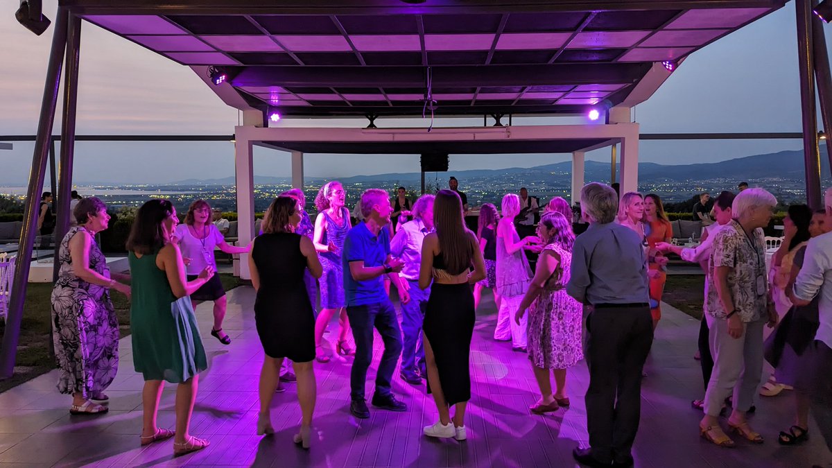 iacm_conflict's tweet photo. Our after party at the awards ceremony at the gorgeous Polis Convention Center overlooking Thessaloniki, Greece. #IACM2023 https://t.co/rPckIQQB2w