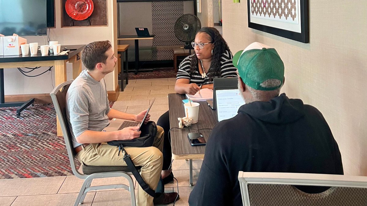 Mobile Career Navigators from <a href="/JobsBaltimore_/">Baltimore Jobs & Resources (MOED)</a>  joined us at TIME Organization Emergency Men's Shelter. They engaged over 20 clients, connecting them to Employment Centers, training programs, and hiring programs throughout the city! 😄