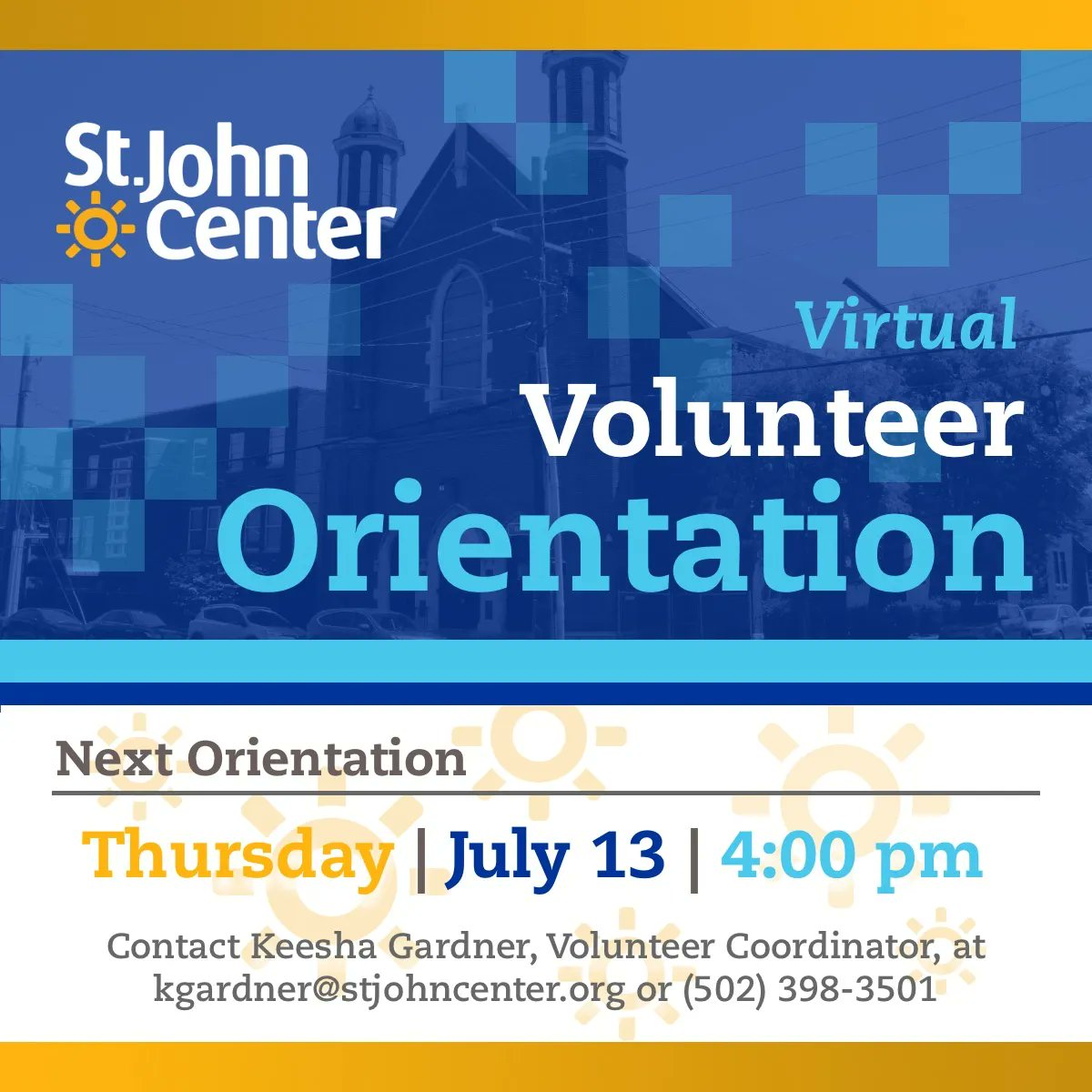 Join us for the next Virtual Volunteer Orientation this Thursday, July 13 at 4:00 pm!  Be part of the caring community that welcomes each person we serve. Visit us02web.zoom.us/j/84312468160?…

#SJCFamily