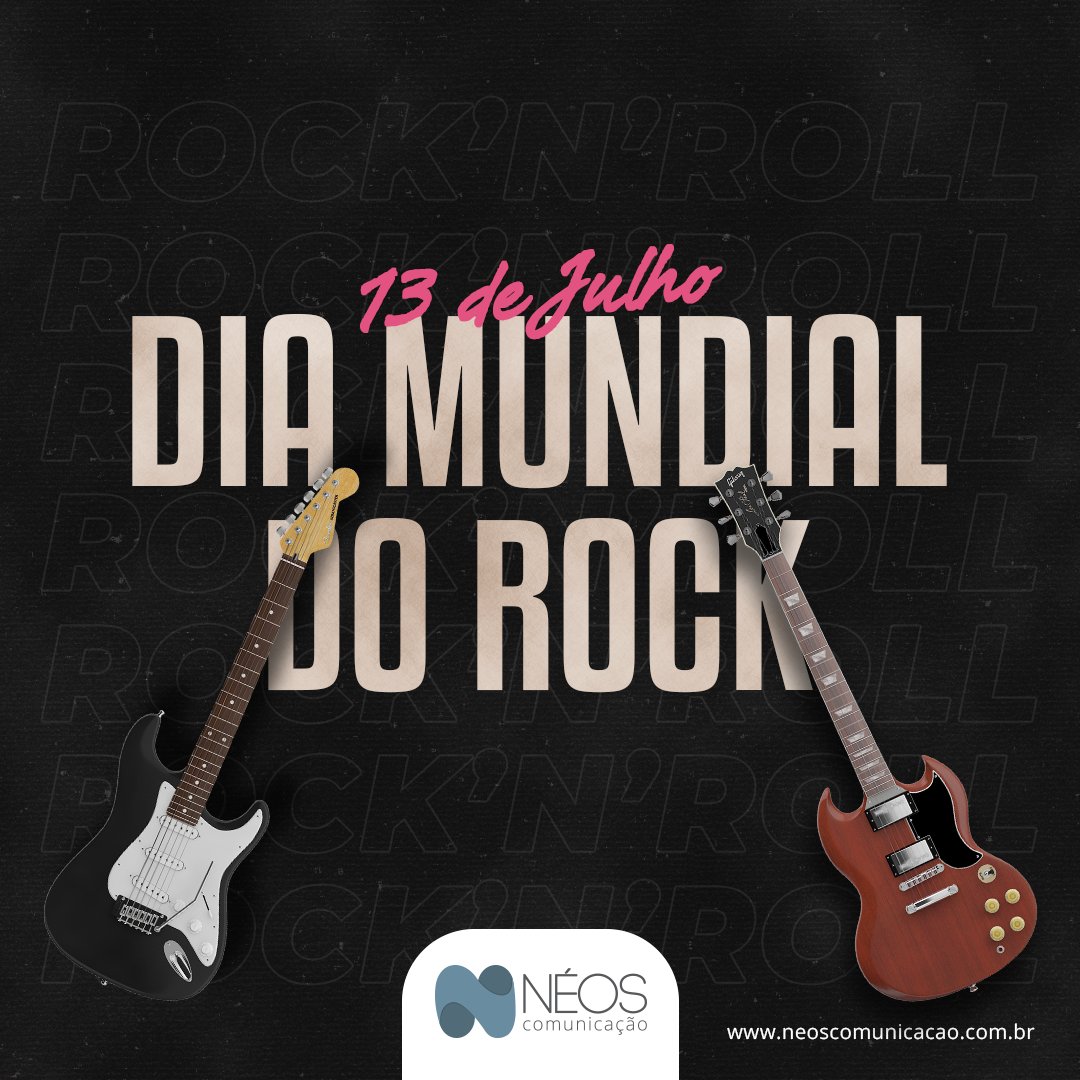 Celebre o Dia Mundial do Rock com o poder dos riffs e das batidas! 🎸🤘

#NéosComunicação #DiaMundialDoRock #RocknRollForever #RocknRoll #VivaORock #AmantesdoRock