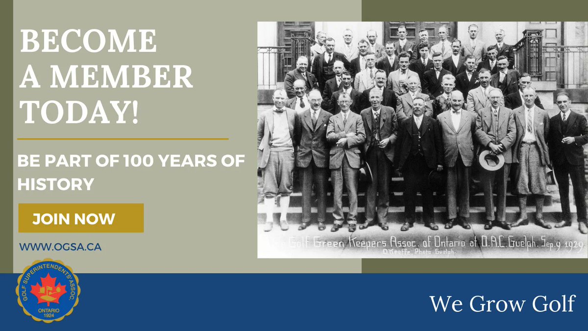 OGSA (@ontariogsa) on Twitter photo Become an #OGSA Member and be part of 100 years of history! You’re eligible if you are a #Superintendent or Assistant Super, course Owners, Architects or Educators, Equipment/Assistant Equipment Managers, Course Techs or #TurfgrassStudents. For more info: buff.ly/43gDHcU Become an #OGSA Member and be part of 100 years of history! You’re eligible if you are a #Superintendent or Assistant Super, course Owners, Architects or Educators, Equipment/Assistant Equipment Managers, Course Techs or #TurfgrassStudents. For more info: buff.ly/43gDHcU