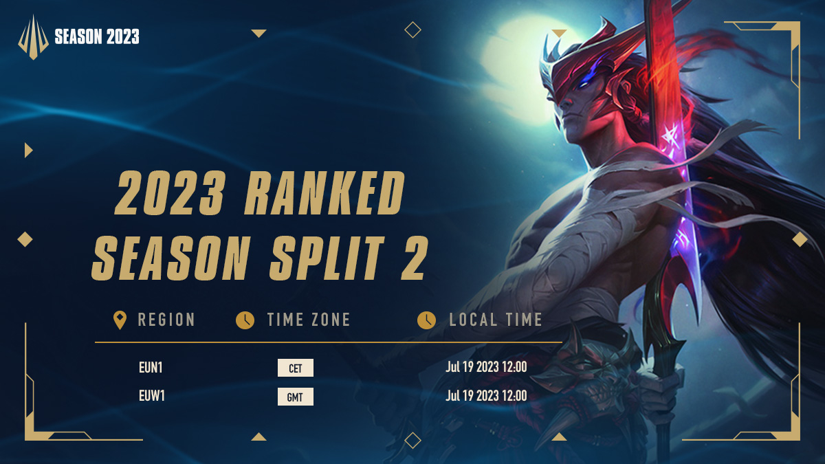 When Is the Start of League of Legends 2023 Ranked Split 2 for All