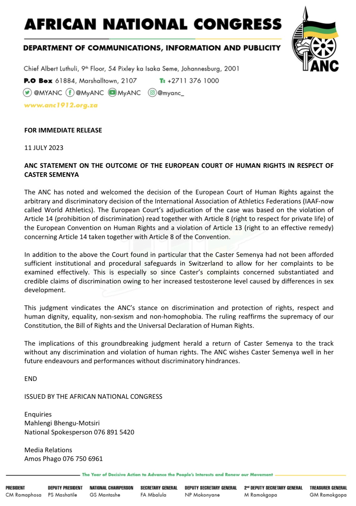African National Congress on Twitter: 