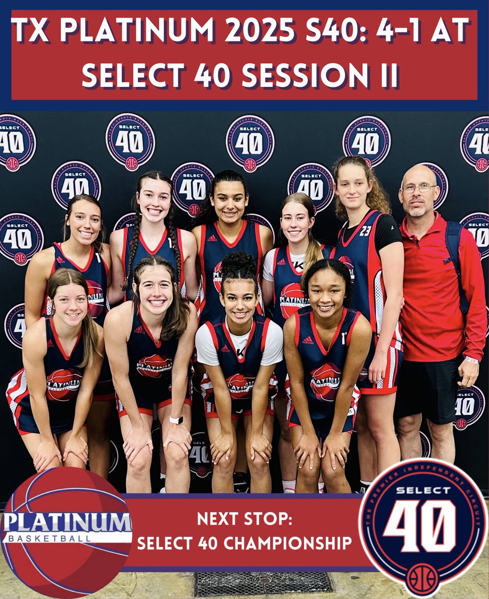 Strong 💪 showing for TX Platinum 2025 S40 in Louisville going 4-1!! Looking forward to the Select 40 Championships in PA!!!!