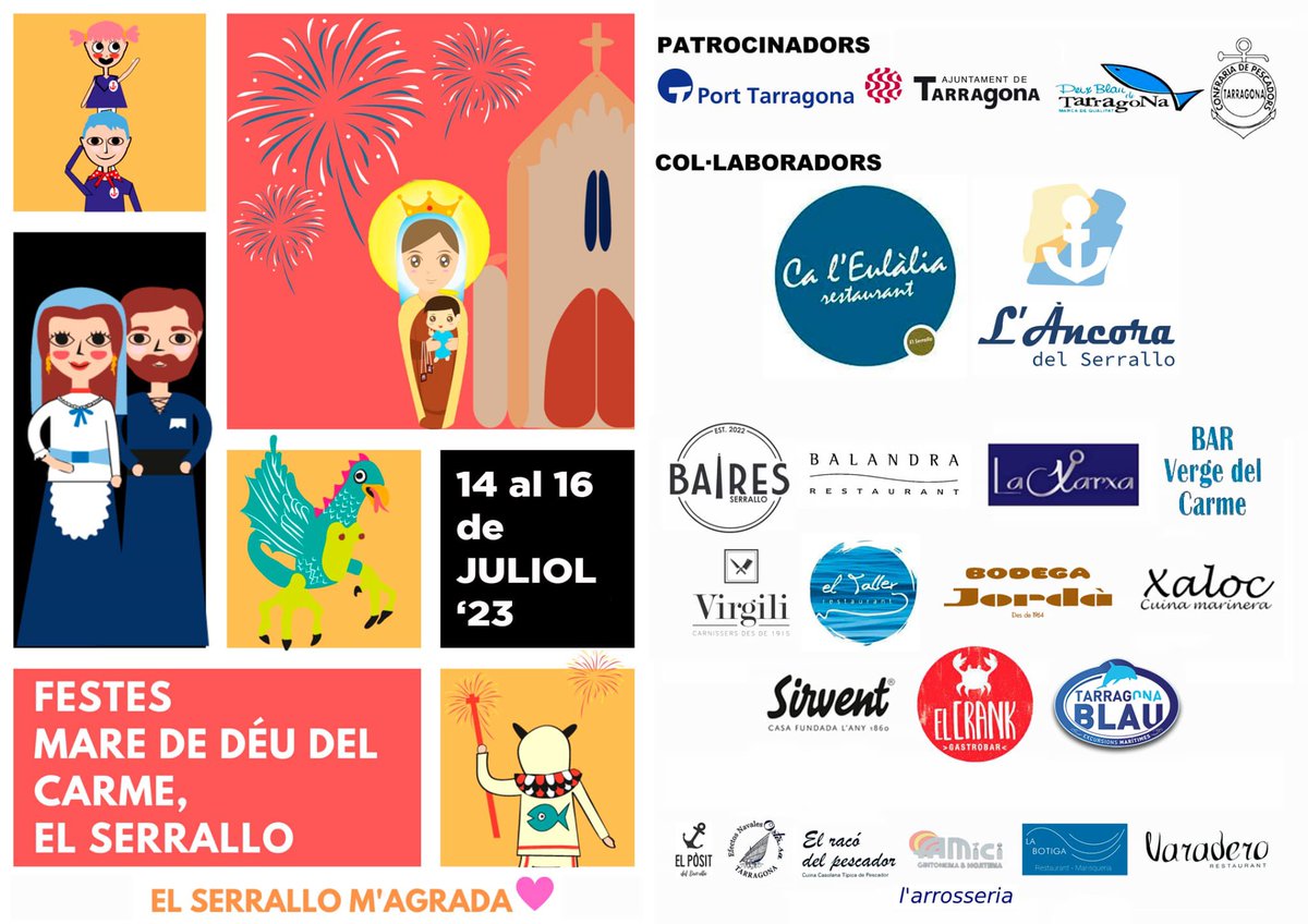Volem agrair als patrocinadors i la col·laboració dels establiments amics amb les festes. Sense vosaltres no seria possible! Moltes gràcies a tots!