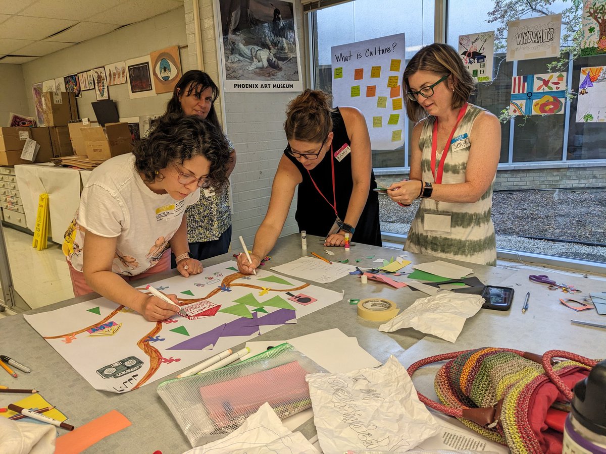 SMocKroom's tweet photo. @Ilaea &amp; @D15Schools hosted a free workshop focused on #culturallyresponsiveteaching in #artclass (and beyond) w me
We used #ringsofculture to explore identity, thought about #warmdemander characteristics and made art!
@abcface3 @WinstonCampus @vabb @CulturallyRM @Ready4rigor
🎉 https://t.co/17mNw24pXD