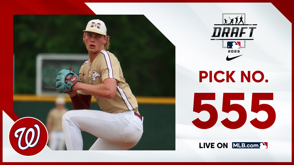 MLBDraft's tweet photo. With the 555th pick, the @Nationals select Magnolia West HS (TX) right-handed pitcher James Ellwanger, No. 107 on the Top 250 Draft Prospects list.

Live: https://t.co/LylgOEjo1Z https://t.co/HTpxb8P4wD