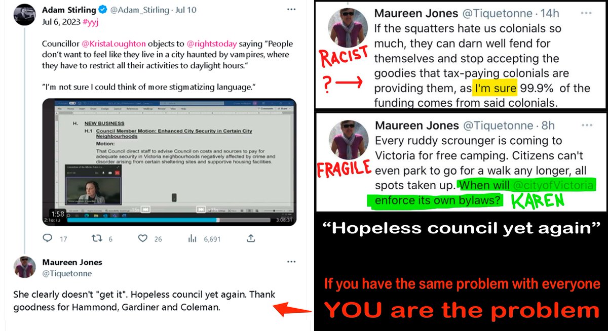 photowarrior's tweet photo. @Tiquetonne @Adam_Stirling @KristaLoughton @rightstoday "Hopeless council yet again" #NIMBY
"If you have the same problem with everyone, you are the problem" #Gandhi #FakeQuote
"Don't be cruel" #ElvisPresley #OtisBlackwell
#SocialHousingCrisis #PovertyInflicted #yyjpoli #WetsuwetenStrong #NoTMX #NoManCamps #MMIWG2S #yyj https://t.co/PZWNsU2yC5