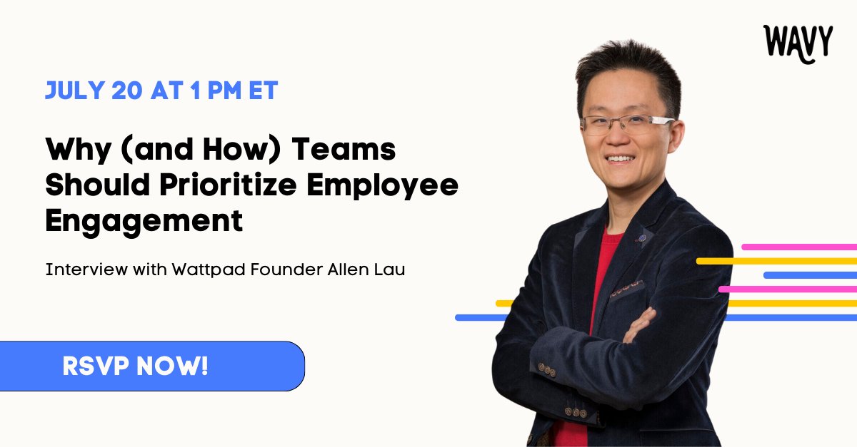 What happens when you don't invest in your employee's happiness? 🙁 On July 20th, we're sitting down with <a href="/wattpad/">Wattpad</a>  Co-founder <a href="/allenlau/">Allen Lau 🇨🇦</a>  to ask–what happens when you invest in employee experience and happiness? And what happens when you don't? culture-reef.app.joinwavy.com/public/event/w…