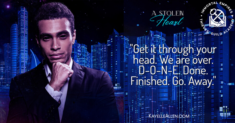 When your ex is an immortal ~ and your king ~ how do you guard your heart? A Stolen Heart #SciFi #ThievesGuild #MFRWauthor kayelleallen.com/stolen-heart/