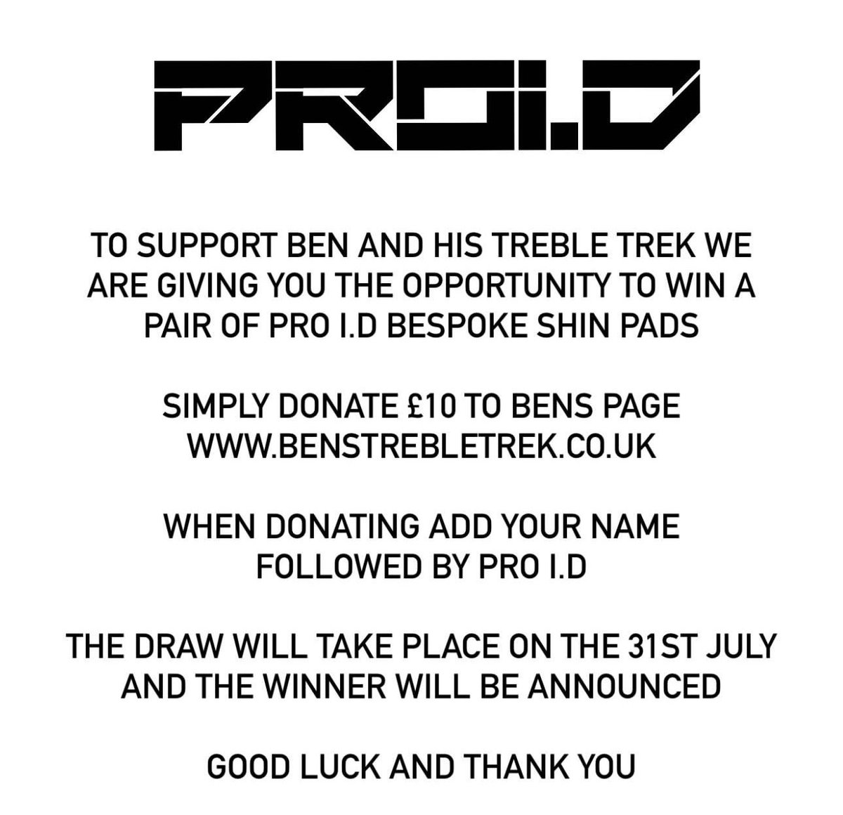 Benjiballer5's tweet photo. This is very kind of PRO ID (check them out on Instagram). Their bespoke shin pads are quality. 
Enter by donating @ https://t.co/X4pqgqJPau

#shinpads #bespokeshinpads #proid #charity #benstrebletrek #football #thankyou https://t.co/3AtaNZTMiw