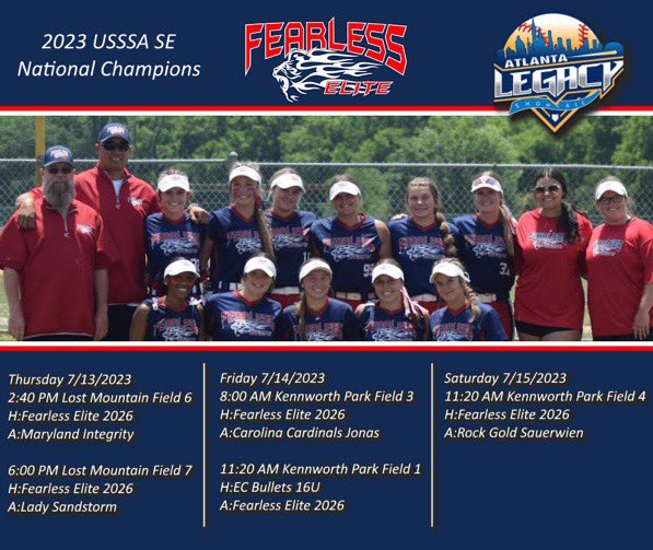 TNIllusion18u's tweet photo. Excited for this group of young ladies to showcase their talents and love of the game this week at the Atlanta Legacy showcase. Schedule listed below. #fearlesselite2026 https://t.co/HzE8vKDxgG