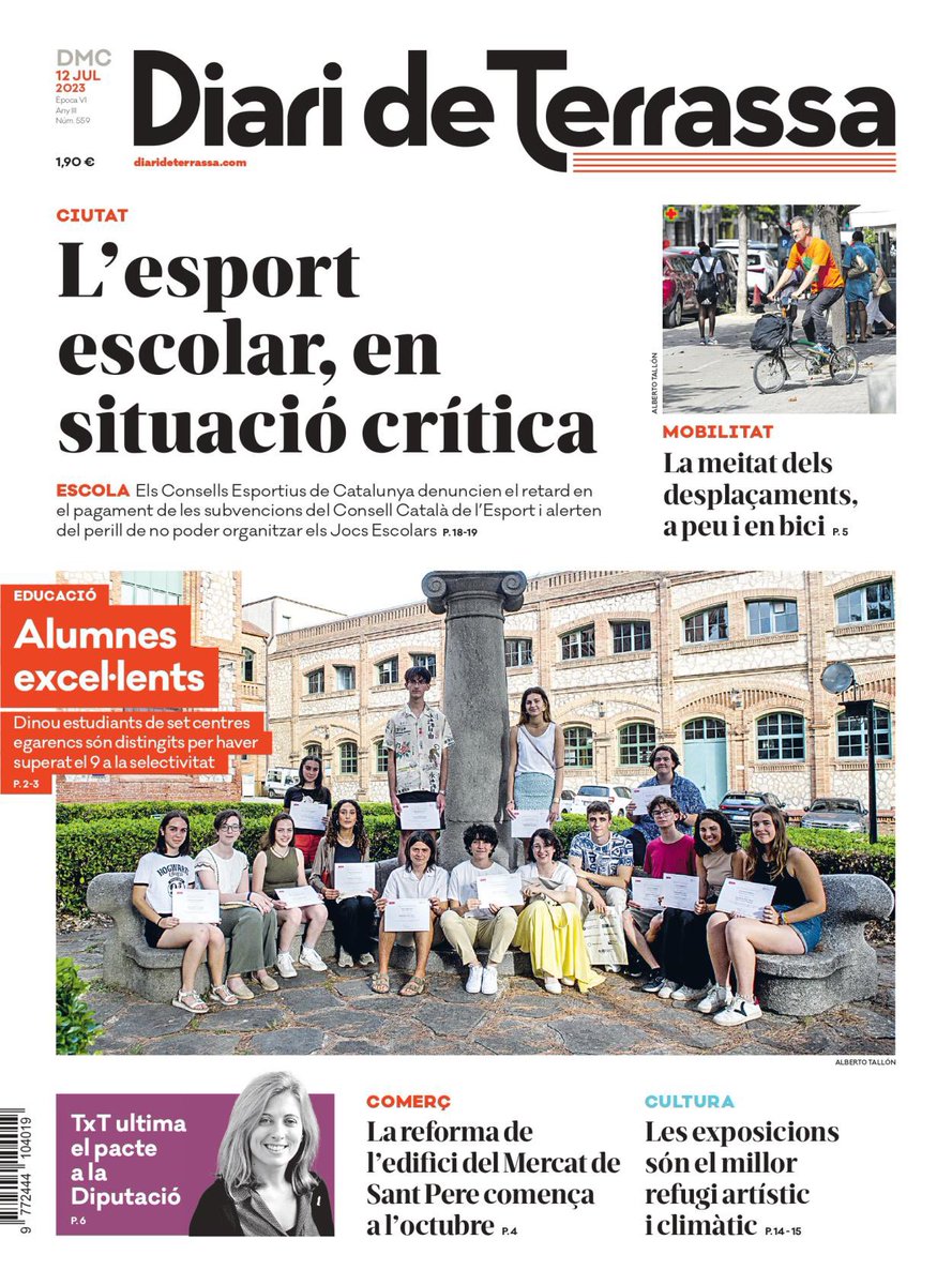 𝗣𝗢𝗥𝗧𝗔𝗗𝗔 🗞️ "L'esport escolar, en situació crítica"

⚽️ Els Consells Esportius de Catalunya denuncien el retard en el pagament de les subvencions del Consell Català de l'Esport i alerten del perill de no poder organizar els Jocs Escolars

➡️ diarideterrassa.com