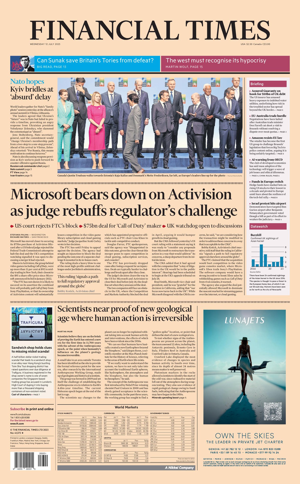 Financial Times on Twitter: "Just published: front page of the