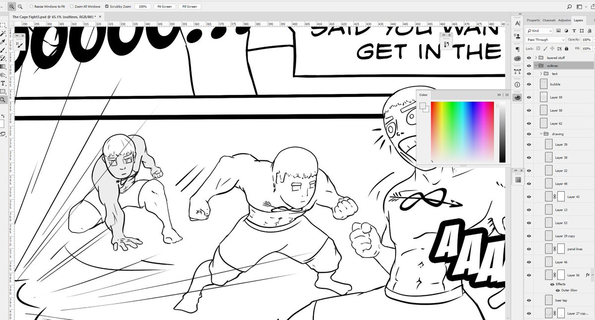 Well... it seems that adding the colors on this #NiftyRams new #comic will probably take another day or so. This is just a small piece of the final artwork.

I don't even know if anyone sees this, it seems that just a few people see it..😕
Anyway...