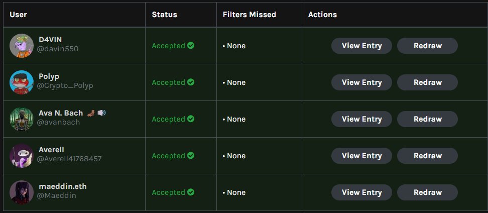 Shadow Quest 🃏 (@shadowquest_nft) on Twitter photo Shadows!
We have our FFN Key Winners🏆
• <a href="/davin550/">D4VIN</a> - Soul Key
• <a href="/Crypto_Polyp/">Polyp</a> - Large Key
• <a href="/avanbach/">Ava N. Bach 🦇🔊</a> - Large Key
• <a href="/Averell41768457/">Averell</a> - Medium Key
• <a href="/Maeddin/">maeddin.eth</a> - Medium Key
Submit Ticket in #Discord with Wallet Details
#nfts
#nftgiveaways
#nftcollectors
#TRIBE Shadows!
We have our FFN Key Winners🏆
• <a href="/davin550/">D4VIN</a> - Soul Key
• <a href="/Crypto_Polyp/">Polyp</a> - Large Key
• <a href="/avanbach/">Ava N. Bach 🦇🔊</a> - Large Key
• <a href="/Averell41768457/">Averell</a> - Medium Key
• <a href="/Maeddin/">maeddin.eth</a> - Medium Key
Submit Ticket in #Discord with Wallet Details
#nfts
#nftgiveaways
#nftcollectors
#TRIBE