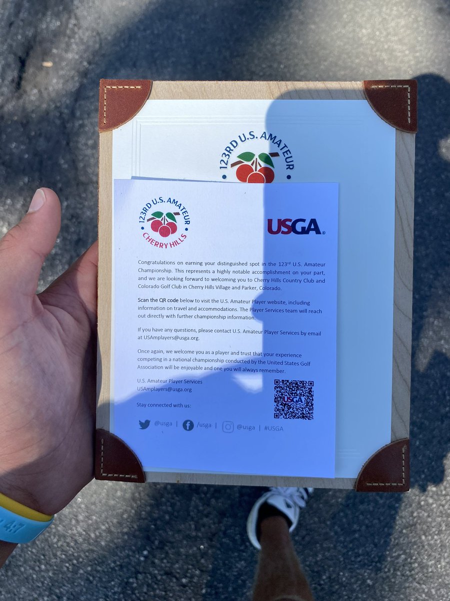 . <a href="/EthanPaschal/">Ethan Paschal</a> has qualified for the <a href="/USGA/">USGA</a> Amateur at Cherry Hills CC in  Colorado in August !! Goes 70-67 , -7, over 2 days !  BIG TIME !!!!