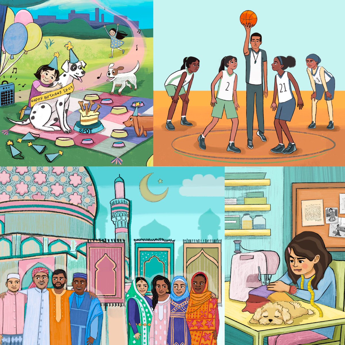Happy #PortfolioDay ! I’m a #kidlit illustrator looking for picture book, mg spot art, and cover art projects! I would love to illustrate PB biographies &amp; stories about history, science or the Muslim faith. #kidlitart 

💼 katherineahmedart.com
Rep: <a href="/jenrofe/">jen rofé</a> <a href="/AndreaBrownLit/">Andrea Brown Lit</a>
