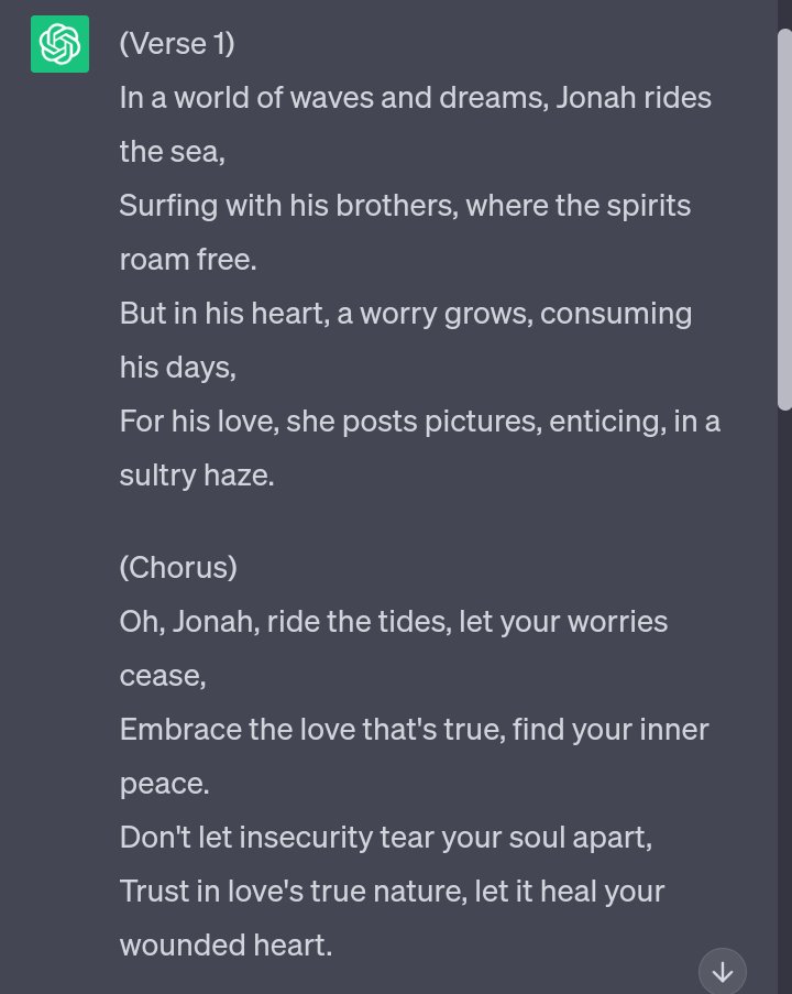 EvanVestIsReal's tweet photo. Because Jonah Hill is playing Jerry Garcia in an upcoming biopic, I took the messages he sent to his ex and asked ChatGPT to write a Grateful Dead song about it. This was the result. https://t.co/bmkO8zLV4t