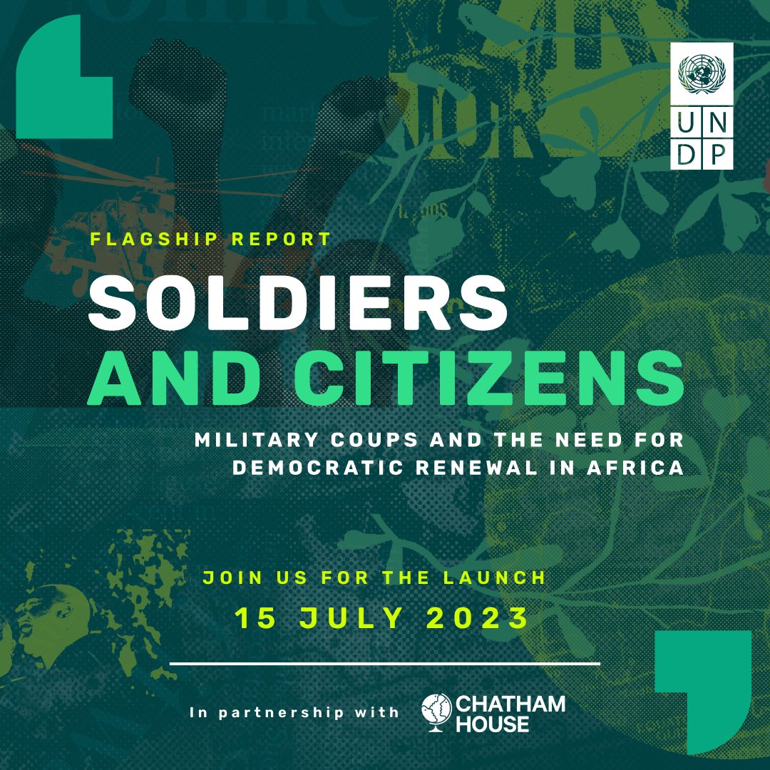 📢 Save the Date! Join us for the launch of our new report on #SoldiersAndCitizens on 15 July.

Dive into the crucial discussion on #CoupPrevention and fostering democratic progress in Africa.

Be a part of shaping a better future! bit.ly/3NIWvvU

#InclusiveTransitions