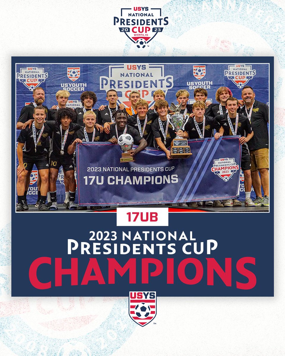 usyscups's tweet photo. 𝙉𝙖𝙩𝙞𝙤𝙣𝙖𝙡 𝙋𝙧𝙚𝙨𝙞𝙙𝙚𝙣𝙩𝙨 𝘾𝙪𝙥 𝘽𝙤𝙮𝙨 𝙁𝙞𝙣𝙖𝙡𝙨: Champions Crowned 🏆️🏅⁠
⁠
Check out some photos of the USYS National Presidents Cup » https://t.co/WyoVXAPsa0 ⁠  📸⁠
#CLAIMtheCUP | #PCUP23 | #USYS | #WeAreYouthSoccer https://t.co/awKtTkAMW3