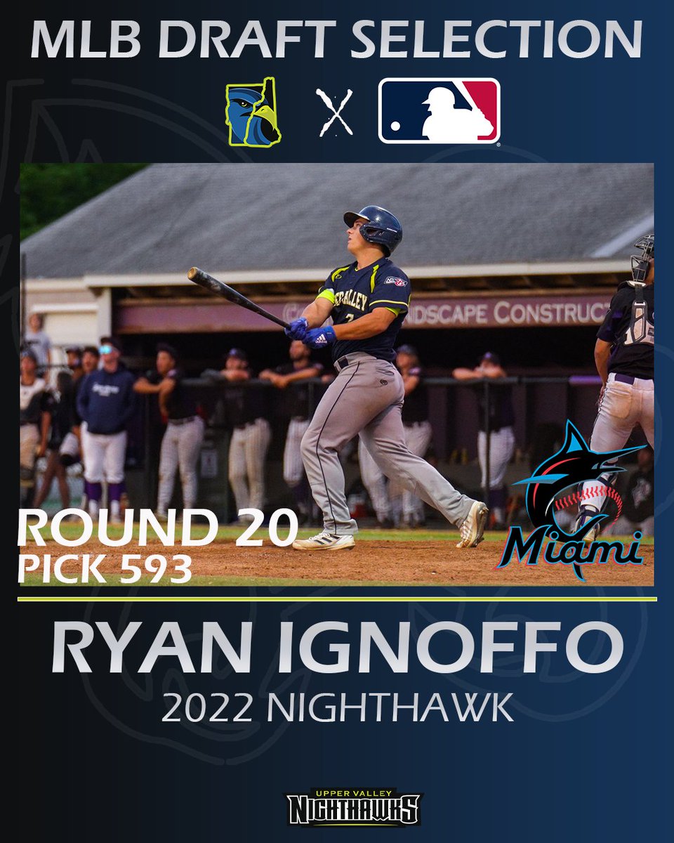 Upper Valley Nighthawks (@uvnighthawks) on Twitter photo 2022 Nighthawk <a href="/iggybaseball7/">Ryan Ignoffo</a> is headed down to Miami after being selected by the <a href="/Marlins/">Miami Marlins</a> in the 20th Round of the @mlb Draft! Congrats Iggy! 2022 Nighthawk <a href="/iggybaseball7/">Ryan Ignoffo</a> is headed down to Miami after being selected by the <a href="/Marlins/">Miami Marlins</a> in the 20th Round of the @mlb Draft! Congrats Iggy!